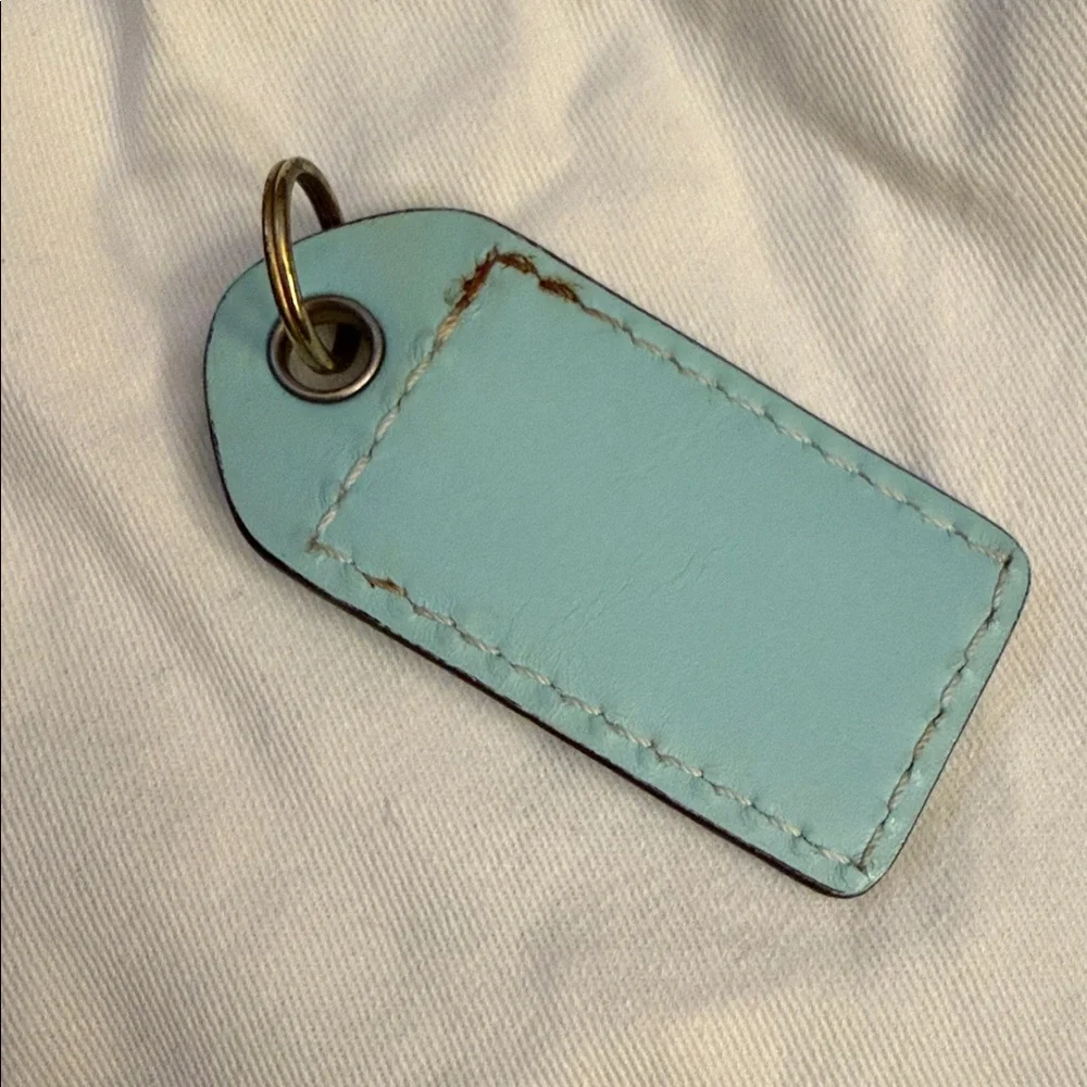 Coach Sky Blue big Leather hangtag - Picture 2 of 2